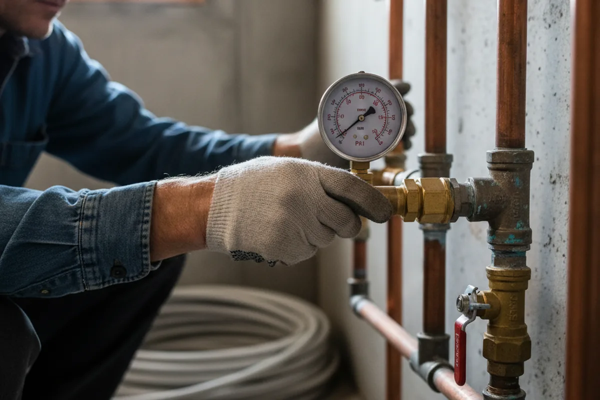 Pressure testing a repaired line during Water Line Repair in Orem
